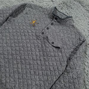 Faherty Pullover Medium Gray Quilted Fleece NBA All Star Game Snap Pacers Mens